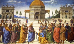 Pietro Perugino, "Wręczenie kluczy św. Piotrowi"