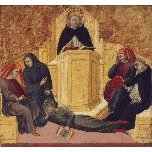 Giovanni di Paolo - Św Tomasz z Akwinu zawstydzający Awerroesa