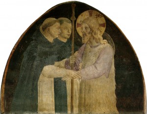 Fra Angelico - Chrystus przyjmowany przez braci