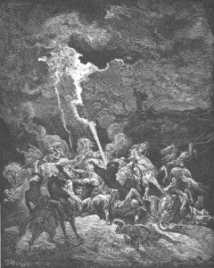 Gustave Dore, "Eliasz zabijający ogniem posłańców króla Ochozjasza"