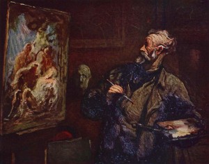 Honore Daumier, "Artysta przy pracy"