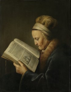Gerard Dou, "Starsza kobieta czytająca Biblię"