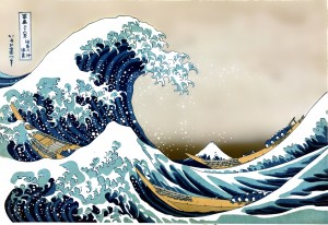 Hokusai Katsushika, "Wielka fala w Kanagawie"